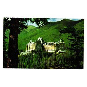 Vintage Banff Springs Hotel Canadian Rockies Postcard Byron Harmon C7856